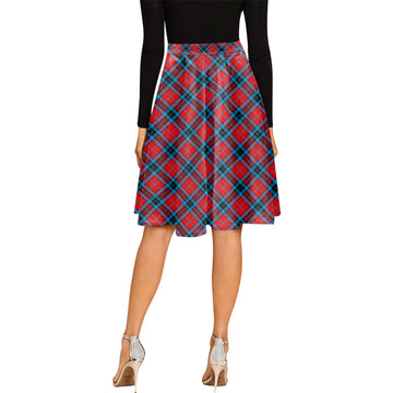 MacTavish (McTavish) Tartan Melete Pleated Midi Skirt Cross Style