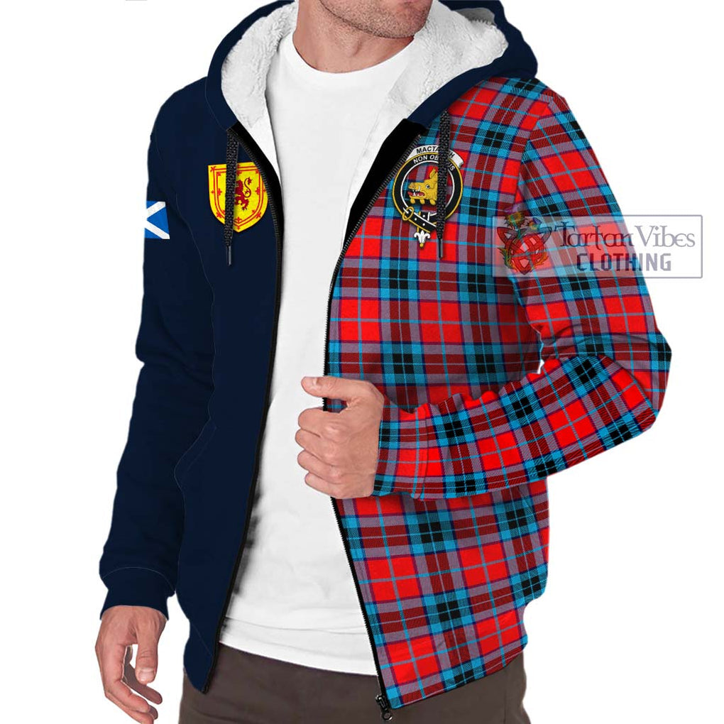 Tartan Vibes Clothing MacTavish Modern Tartan Sherpa Hoodie with Scottish Lion Royal Arm Half Style