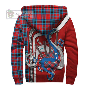 MacTavish (McTavish) Tartan Sherpa Hoodie with Epic Bagpipe Style