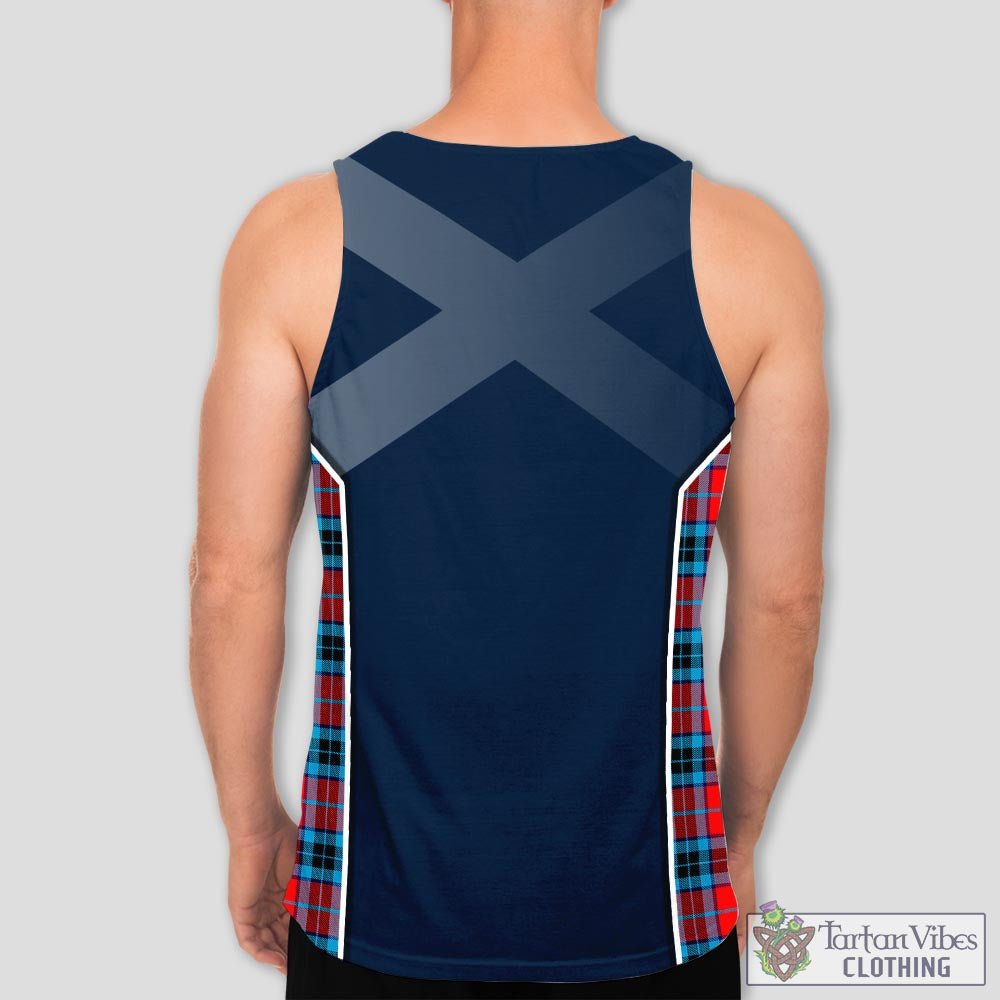 Tartan Vibes Clothing MacTavish Modern Tartan Men's Tanks Top with Family Crest and Scottish Thistle Vibes Sport Style