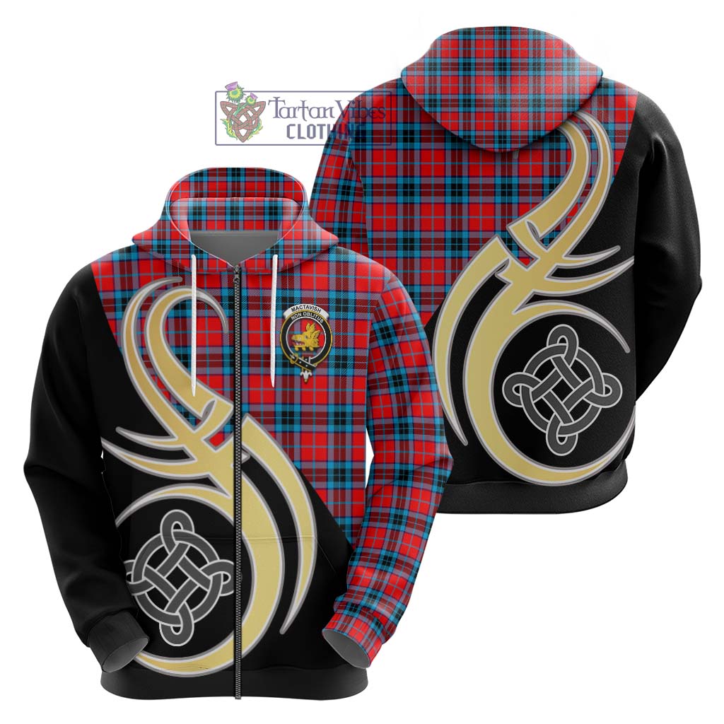 MacTavish (McTavish) Tartan Hoodie with Family Crest and Celtic Symbol Style - Tartan Vibes Clothing