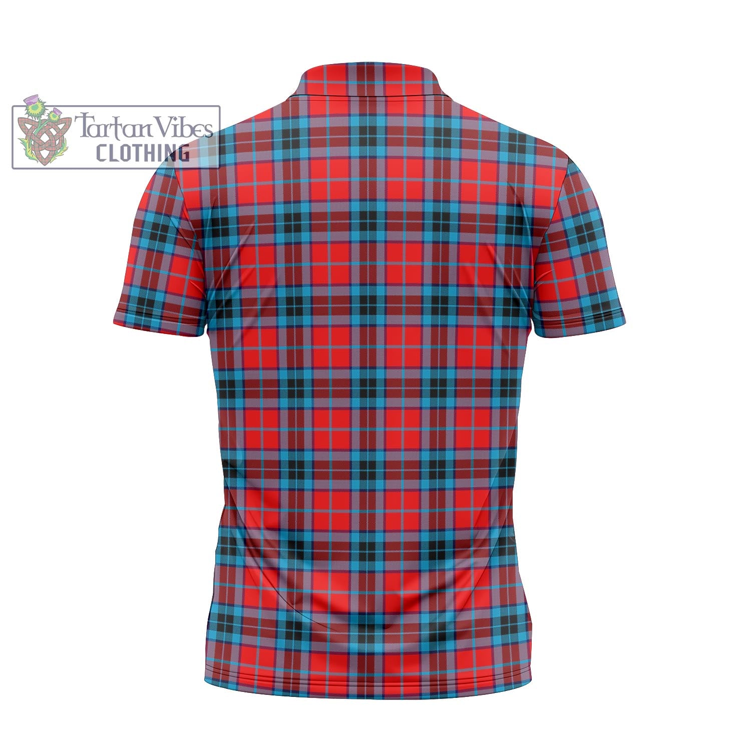 Tartan Vibes Clothing MacTavish Modern Tartan Zipper Polo Shirt with Family Crest