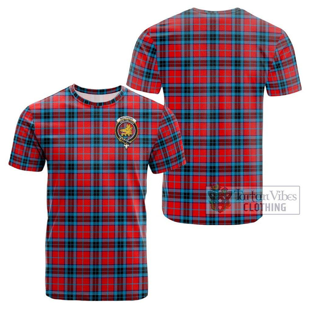 MacTavish (McTavish) Tartan Cotton T-Shirt with Family Crest Kid's Shirt - Tartanvibesclothing Shop