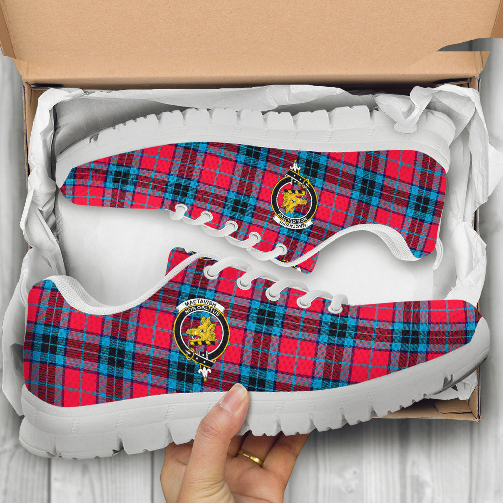 MacTavish (McTavish) Tartan Sneakers with Family Crest - Tartan Vibes Clothing