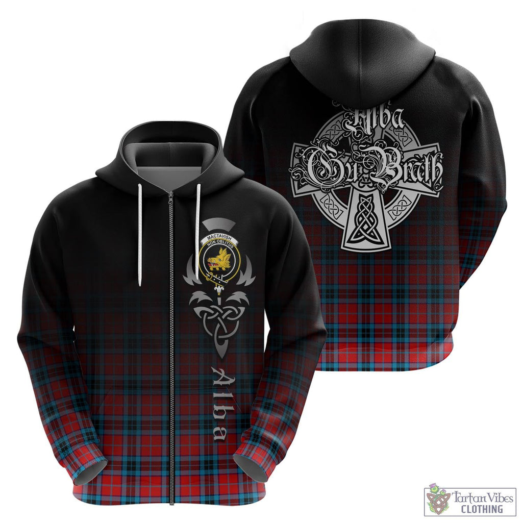 Tartan Vibes Clothing MacTavish Modern Tartan Hoodie Featuring Alba Gu Brath Family Crest Celtic Inspired