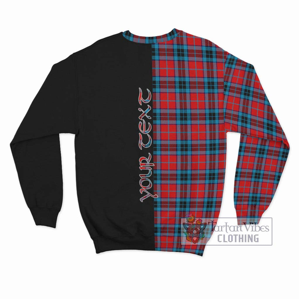 MacTavish (McTavish) Tartan Sweatshirt with Family Crest and Half Of Me Style - Tartanvibesclothing Shop