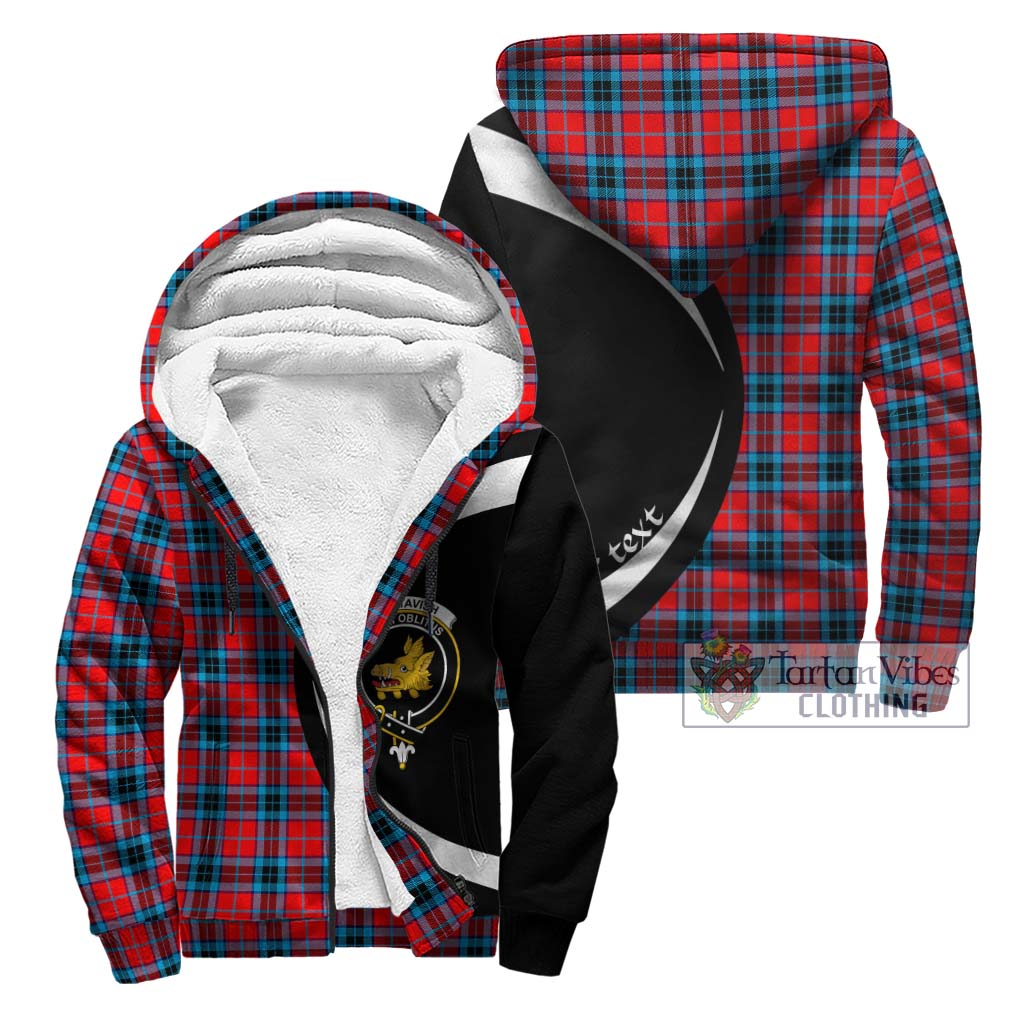 MacTavish (McTavish) Tartan Sherpa Hoodie with Family Crest Circle Style Unisex - Tartan Vibes Clothing