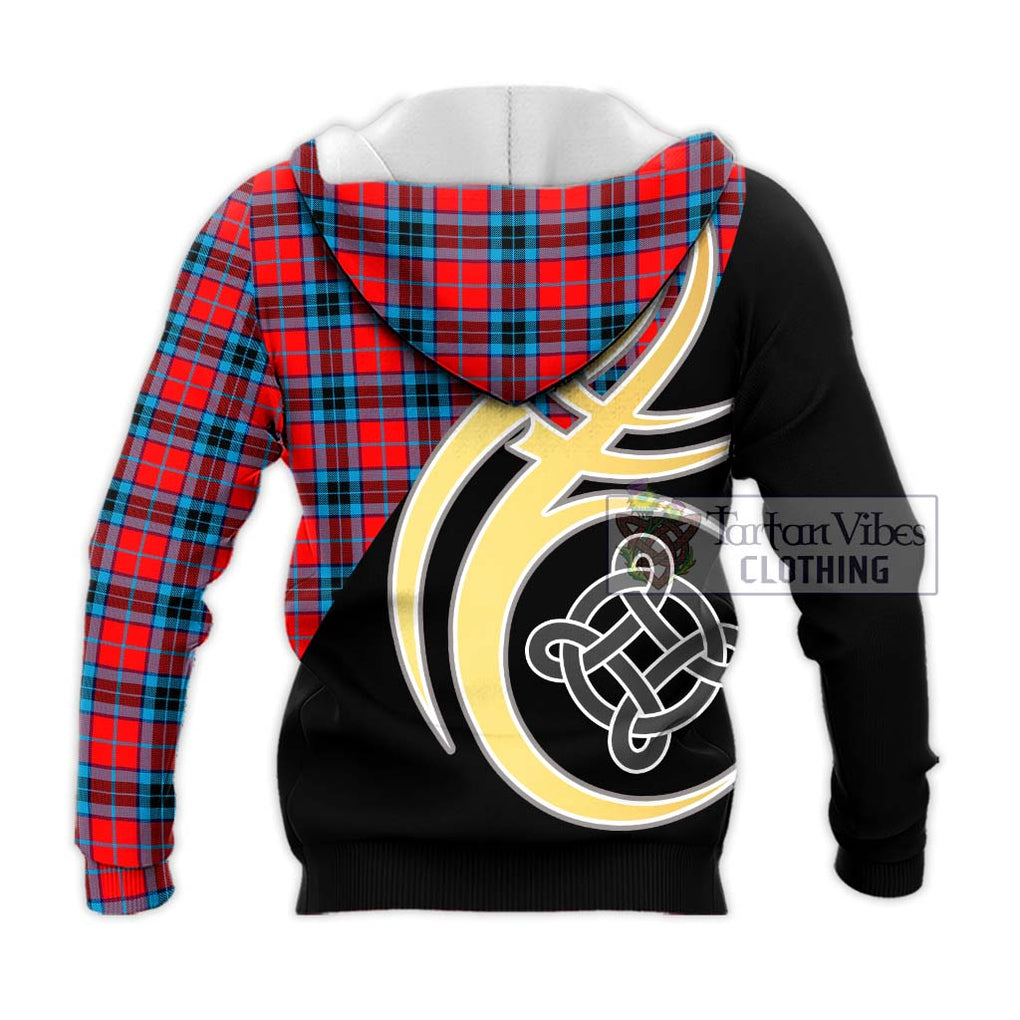 MacTavish (McTavish) Tartan Knitted Hoodie with Family Crest and Celtic Symbol Style - Tartan Vibes Clothing