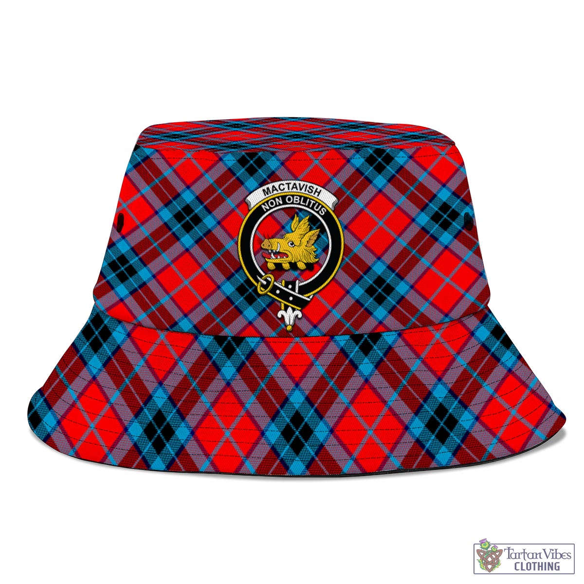 Tartan Vibes Clothing MacTavish Modern Tartan Bucket Hat with Family Crest