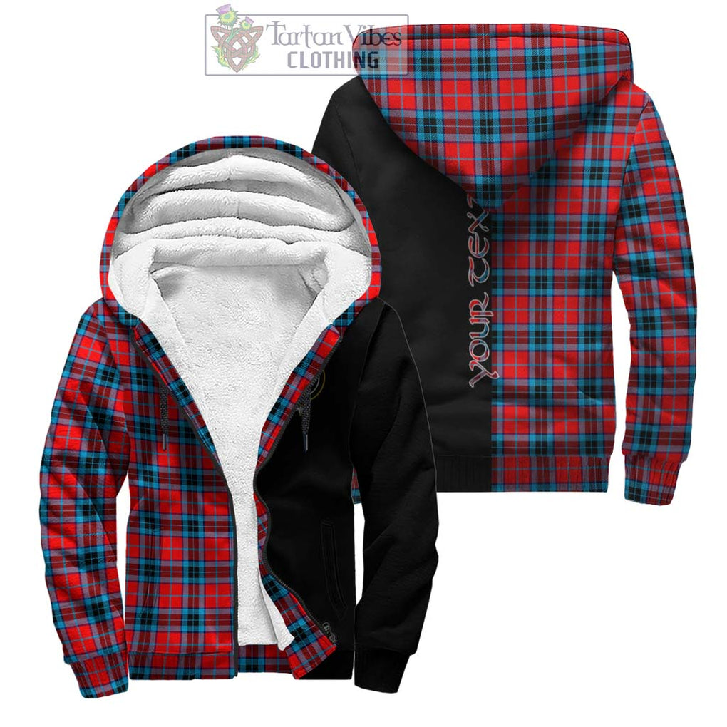 MacTavish (McTavish) Tartan Sherpa Hoodie with Family Crest and Half Of Me Style Unisex - Tartanvibesclothing Shop