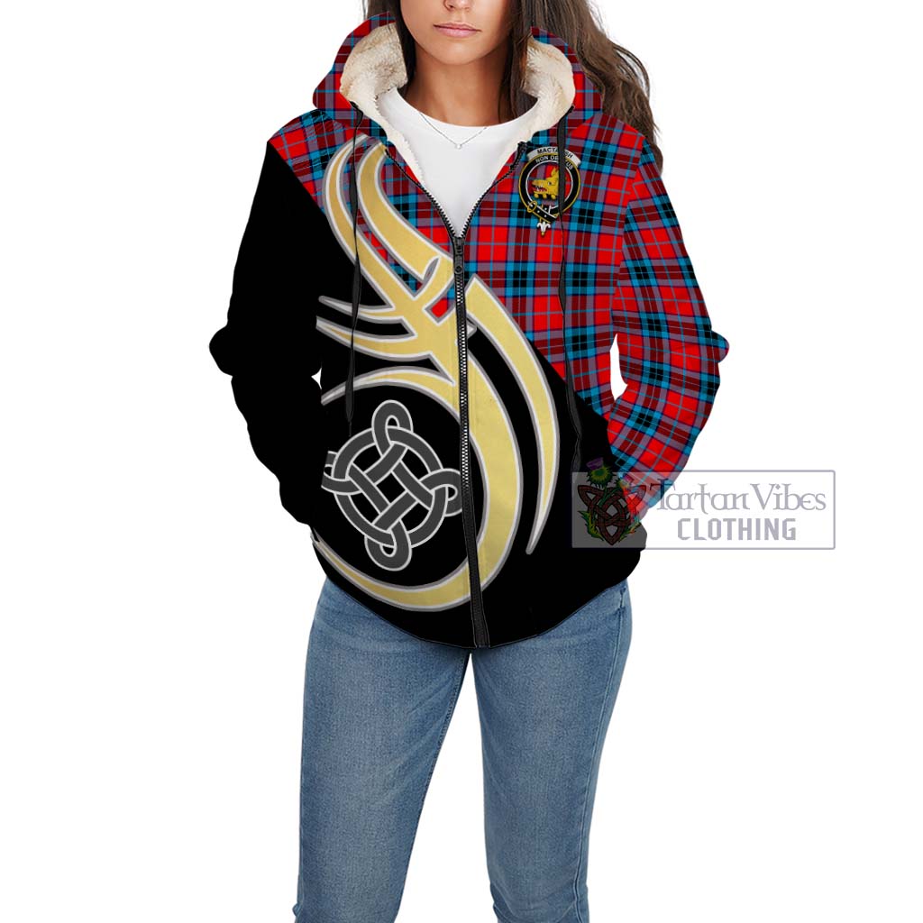 MacTavish (McTavish) Tartan Sherpa Hoodie with Family Crest and Celtic Symbol Style Unisex - Tartan Vibes Clothing