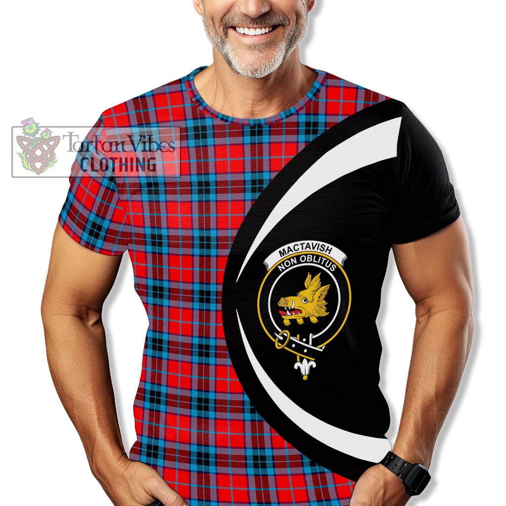 Tartan Vibes Clothing MacTavish Modern Tartan T-Shirt with Family Crest Circle Style