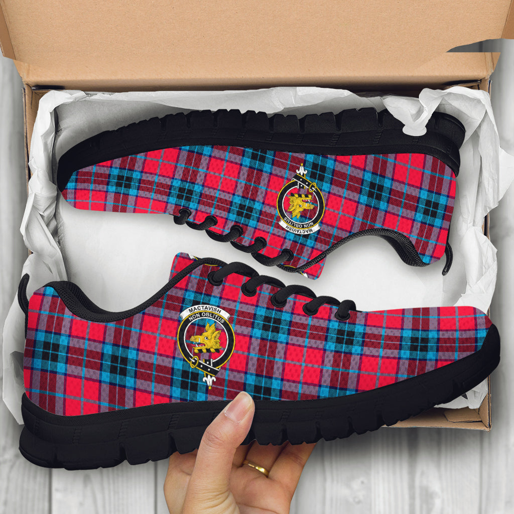 MacTavish (McTavish) Tartan Sneakers with Family Crest - Tartan Vibes Clothing