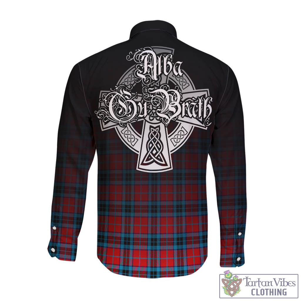 Tartan Vibes Clothing MacTavish Modern Tartan Long Sleeve Button Up Featuring Alba Gu Brath Family Crest Celtic Inspired