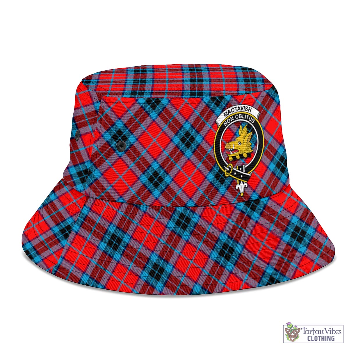 Tartan Vibes Clothing MacTavish Modern Tartan Bucket Hat with Family Crest