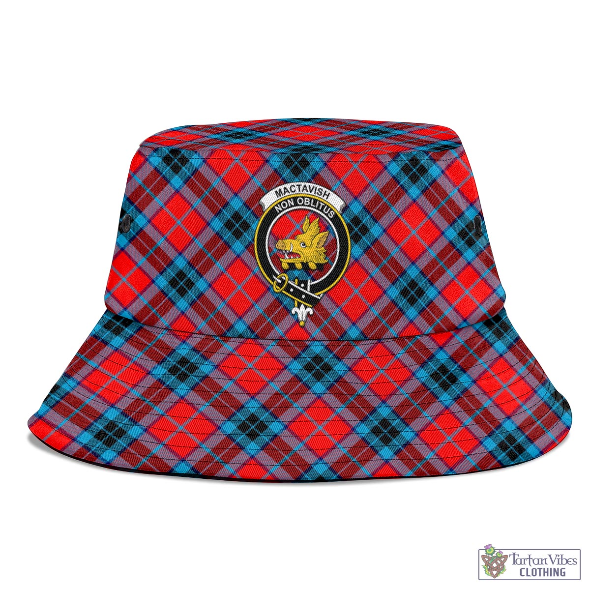 Tartan Vibes Clothing MacTavish Modern Tartan Bucket Hat with Family Crest