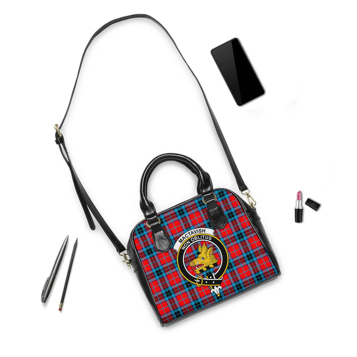 MacTavish (McTavish) Tartan Shoulder Handbags with Family Crest - Tartan Vibes Clothing