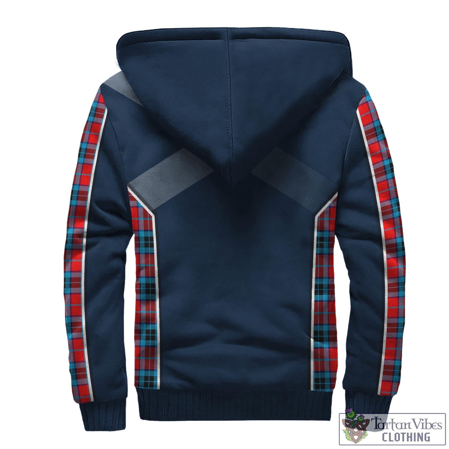 Tartan Vibes Clothing MacTavish Modern Tartan Sherpa Hoodie with Family Crest and Scottish Thistle Vibes Sport Style