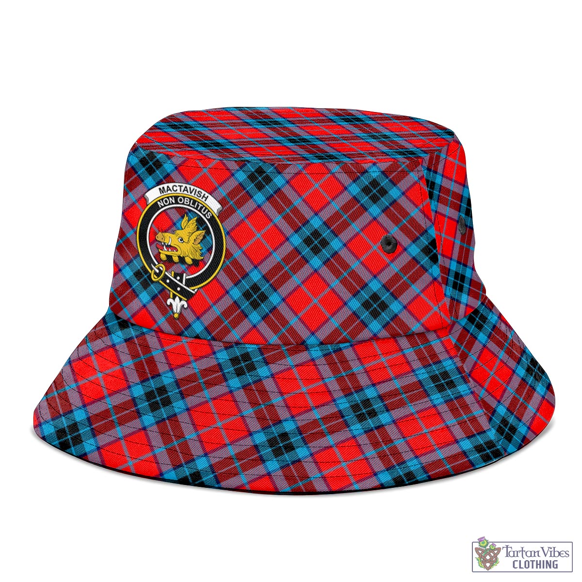 Tartan Vibes Clothing MacTavish Modern Tartan Bucket Hat with Family Crest