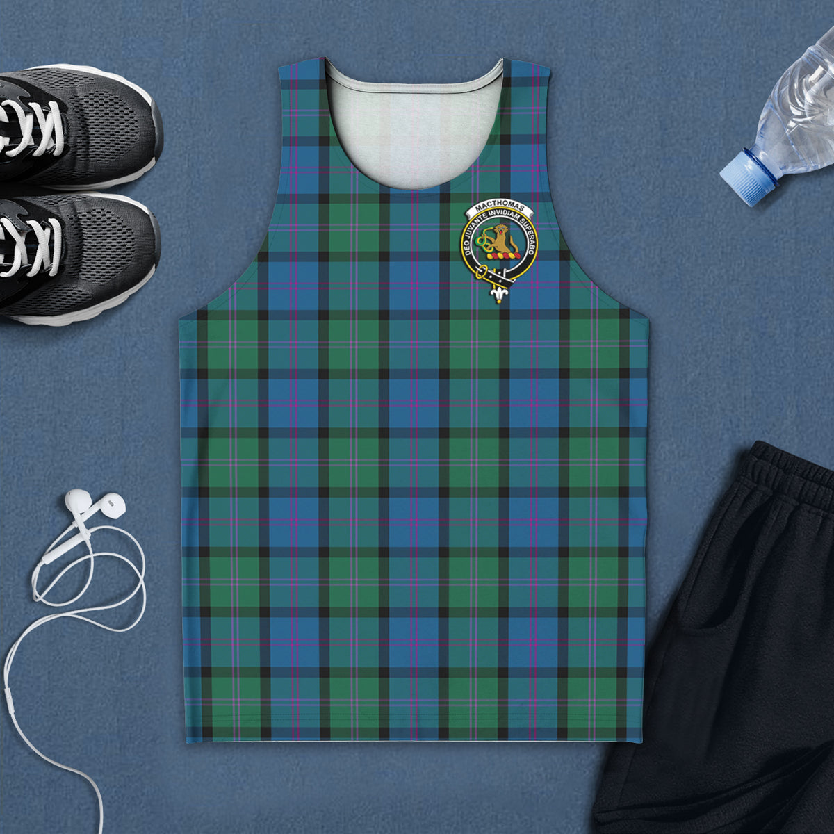 MacThomas (McThomas) Tartan Mens Tank Top with Family Crest 5XL - Tartan Vibes Clothing
