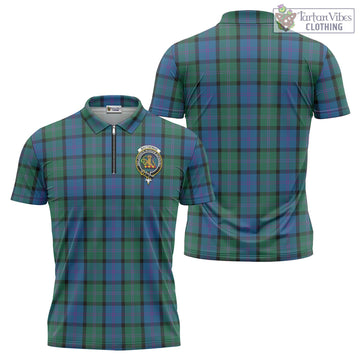 MacThomas (McThomas) Tartan Zipper Polo Shirt with Family Crest - Tartan Vibes Clothing
