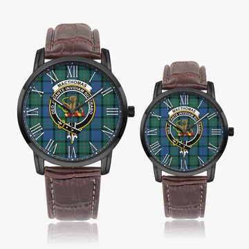 MacThomas (McThomas) Tartan Family Crest Leather Strap Quartz Watch - Tartan Vibes Clothing