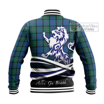 MacThomas (McThomas) Tartan Baseball Jacket with Alba Gu Brath Regal Lion Emblem - Tartan Vibes Clothing