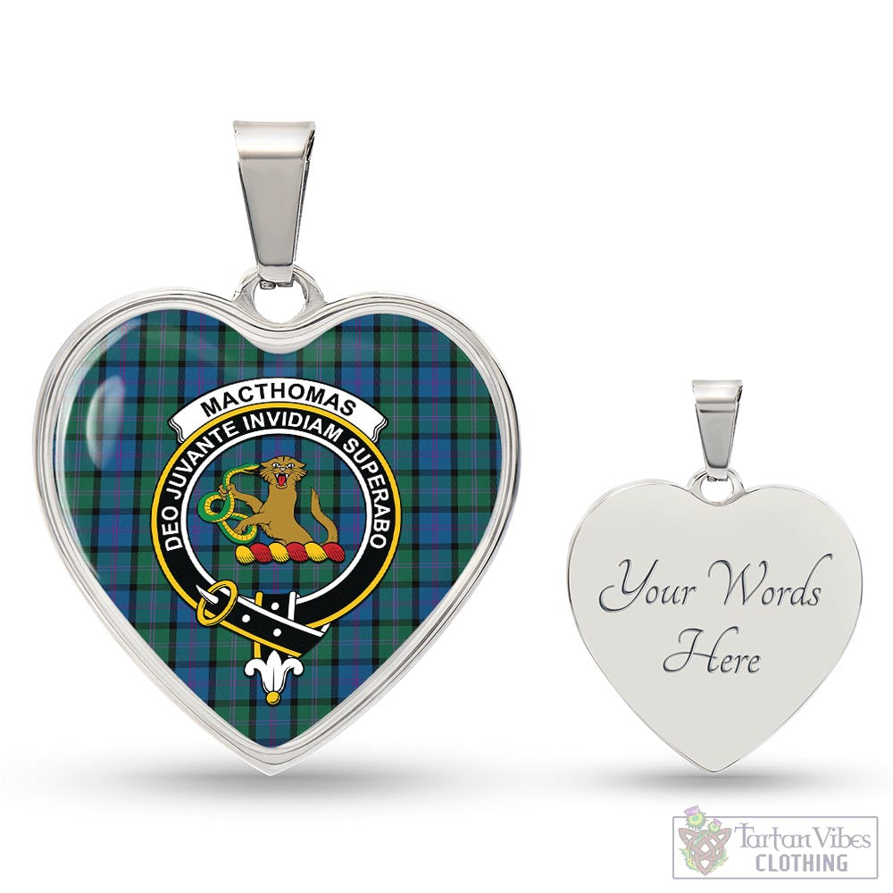 MacThomas (McThomas) Tartan Heart Necklace with Family Crest Luxury Necklace (Silver) Yes - Tartan Vibes Clothing