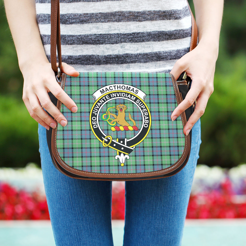 MacThomas Ancient Tartan Saddle Bag with Family Crest One Size - Tartan Vibes Clothing