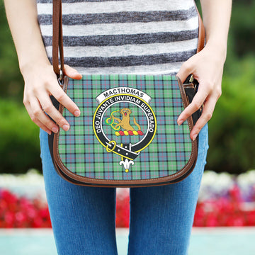 MacThomas Ancient Tartan Saddle Bag with Family Crest