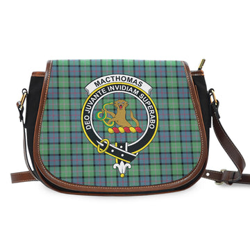 MacThomas Ancient Tartan Saddle Bag with Family Crest