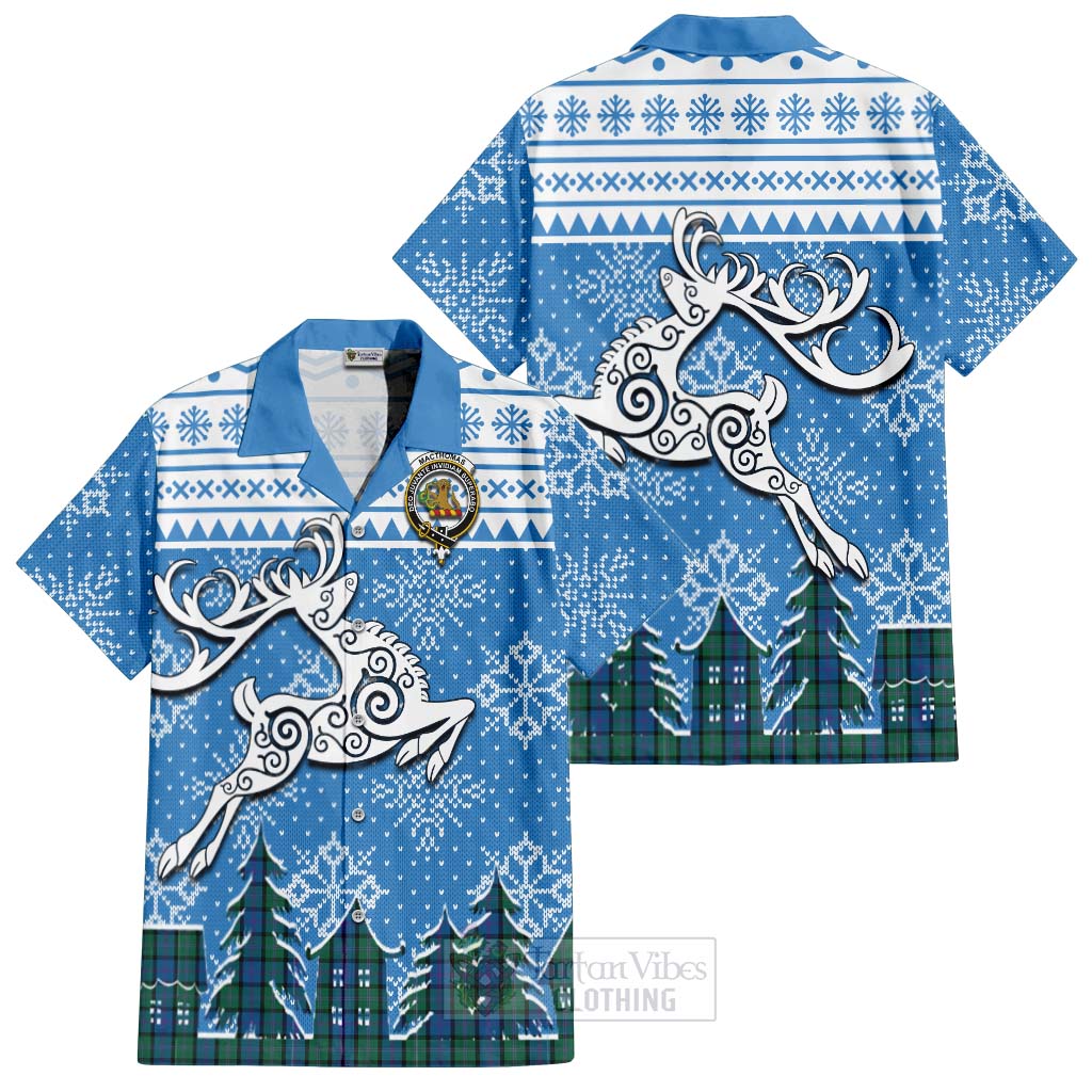 MacThomas (McThomas) Clan Christmas Hawaiian Shirt Celtic Reindeer Style Kid - Tartan Vibes Clothing