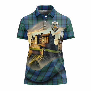 MacThomas (McThomas) Tartan Family Crest Women's Polo Shirt with Scottish Ancient Castle Style Women - Tartan Vibes Clothing