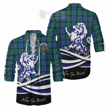 MacThomas (McThomas) Tartan Ghillie Kilt Shirt with Alba Gu Brath Regal Lion Emblem Men - Tartan Vibes Clothing