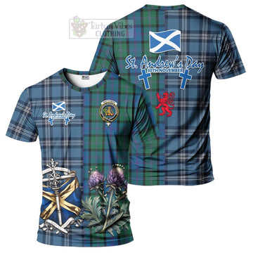 MacThomas (McThomas) Tartan T-Shirt Happy St. Andrew's Day Half Tartan Style Kid's Shirt - Tartan Vibes Clothing