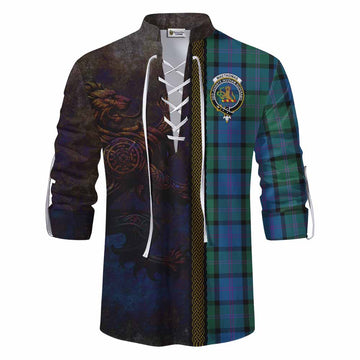 MacThomas (McThomas) Tartan Family Crest Ghillie Kilt Shirt Alba Gu Brath Be Brave Lion Ancient Style Men - Tartan Vibes Clothing
