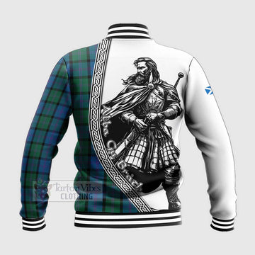 MacThomas (McThomas) Tartan Clan Crest Baseball Jacket with Highlander Warrior Celtic Style - Tartan Vibes Clothing
