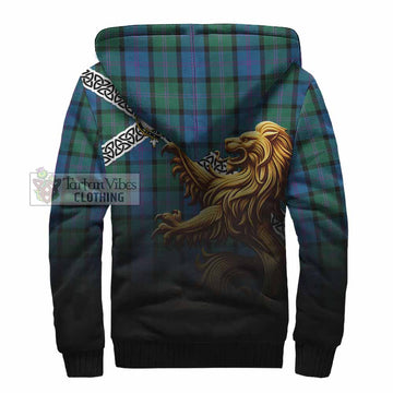 MacThomas (McThomas) Crest Tartan Sherpa Hoodie with Golden Lion Emblem Celtic Style - Tartan Vibes Clothing