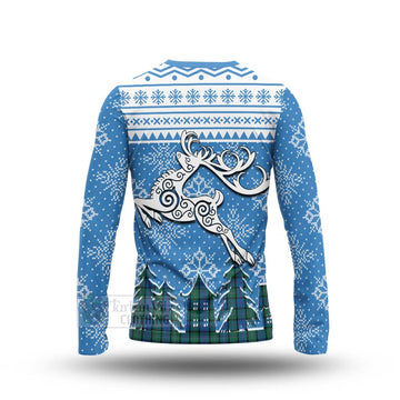 MacThomas (McThomas) Clan Christmas Long Sleeve T-Shirt Celtic Reindeer Style