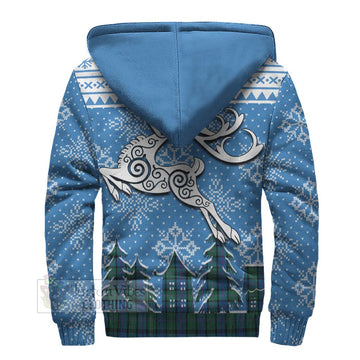 MacThomas (McThomas) Clan Christmas Sherpa Hoodie Celtic Reindeer Style