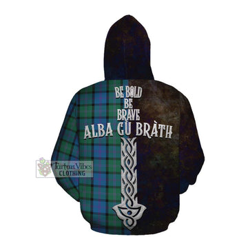 MacThomas (McThomas) Tartan Family Crest Cotton Hoodie Alba Gu Brath Be Brave Lion Ancient Style Pullover Hoodie - Tartan Vibes Clothing