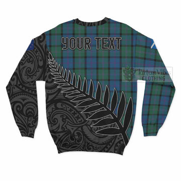 MacThomas (McThomas) Crest Tartan Sweatshirt with New Zealand Silver Fern Half Style - Tartan Vibes Clothing