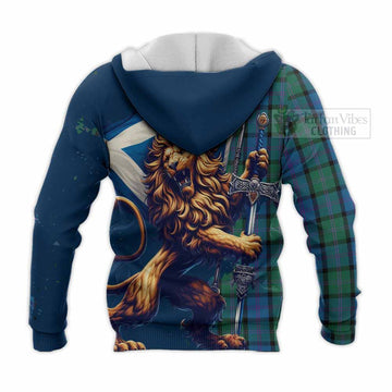 MacThomas (McThomas) Tartan Family Crest Knitted Hoodie with Scottish Majestic Lion - Tartan Vibes Clothing