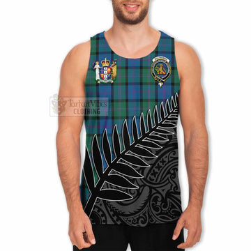 MacThomas (McThomas) Crest Tartan Men's Tank Top with New Zealand Silver Fern Half Style - Tartan Vibes Clothing