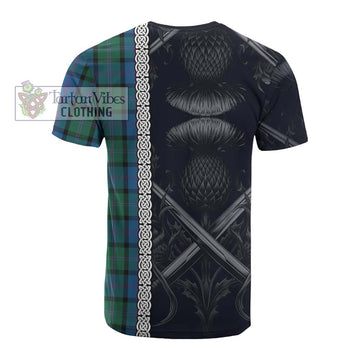 MacThomas (McThomas) Tartan Cotton T-shirt with Family Crest Cross Sword Thistle Celtic Vibes - Tartan Vibes Clothing