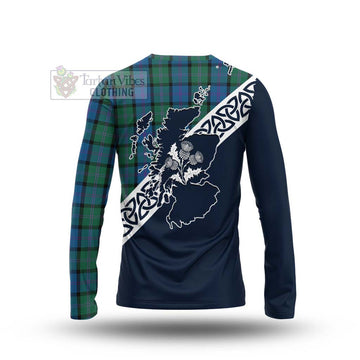 MacThomas (McThomas) Tartan Long Sleeve T-Shirt Featuring Thistle and Scotland Map - Tartan Vibes Clothing