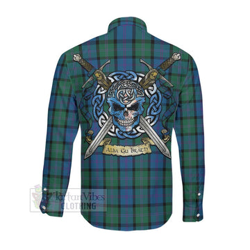 MacThomas (McThomas) Tartan Long Sleeve Button Shirt with Family Crest Celtic Skull Style Men's Shirt - Tartan Vibes Clothing