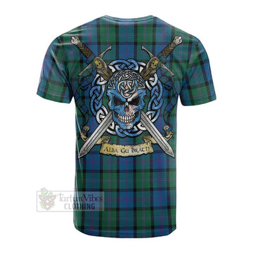 MacThomas (McThomas) Tartan Cotton T-shirt with Family Crest Celtic Skull Style Men's Shirt - Tartan Vibes Clothing