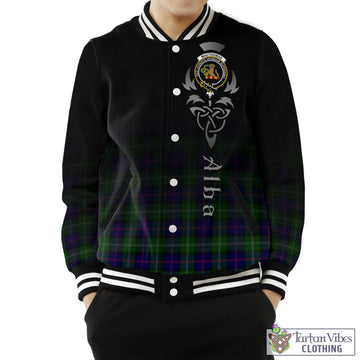 MacThomas Modern Tartan Baseball Jacket Featuring Alba Gu Brath Family Crest Celtic Inspired