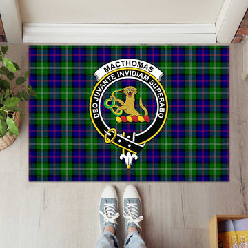 MacThomas Modern Tartan Door Mat with Family Crest